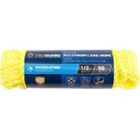 Mibro 0.5 in. x 50 ft. Tru Guard Poly Rope, Yellow 231498